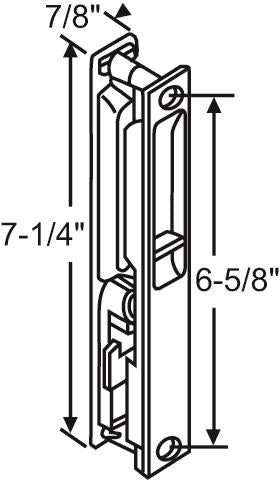 Patio Door Handle Set WHITE with Cams and Keeper No Key