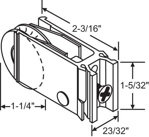 Patio Door Roller Assembly 1-1/4 Steel Wheel DR-109 / 9-252