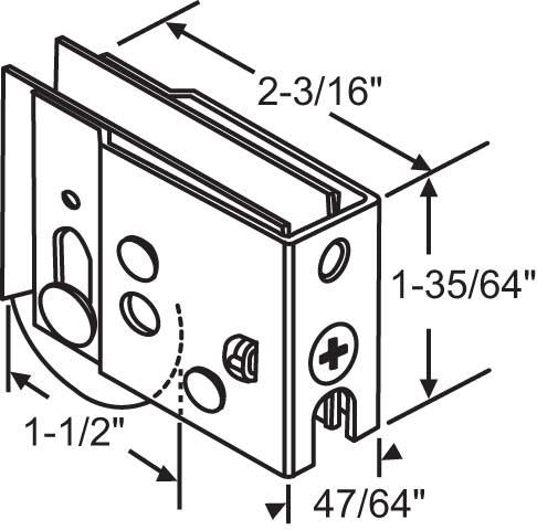 Patio Door Roller Assembly 1-1/2 Steel Wheel DR-117 / 9-338