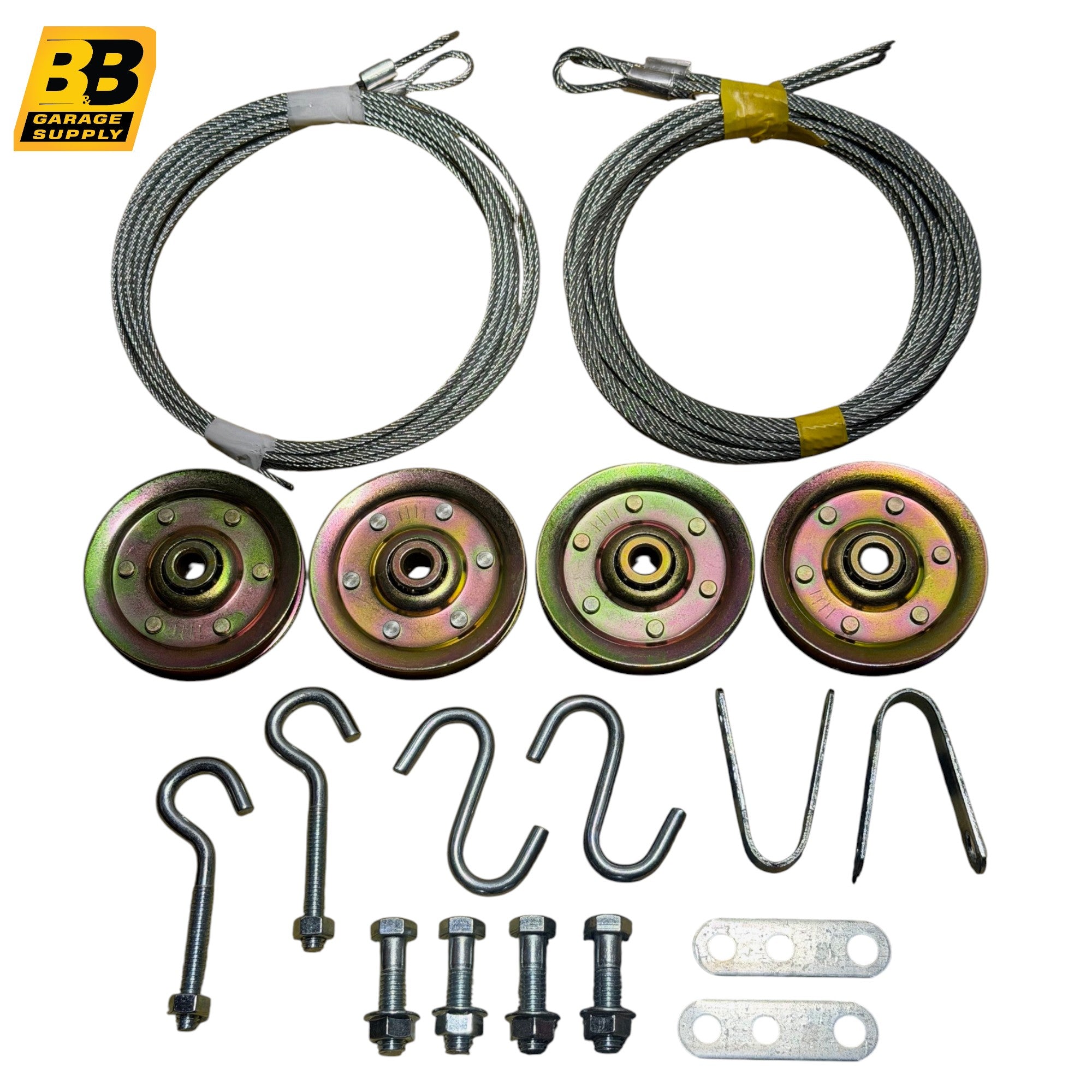 Garage Door Extension Springs Cable & Pulley Replacement Kit ...